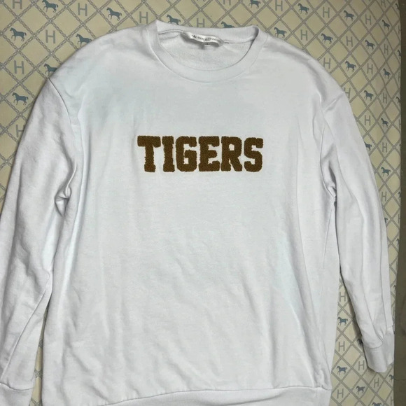 Tigers Sweatshirt Pullover College LSU Auburn Clemson embroidered crewneck - Picture 7 of 7